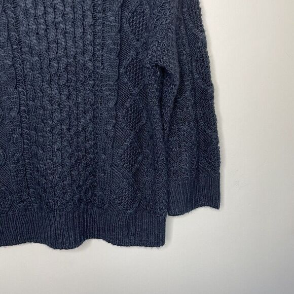 MADEWELL Sweater Womens XS Navy Cable Knit Oversized Pullover Wool Blend N0002 - Picture 5 of 12